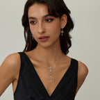 Cross Silver Pendant Necklace with Cubic Zirconia