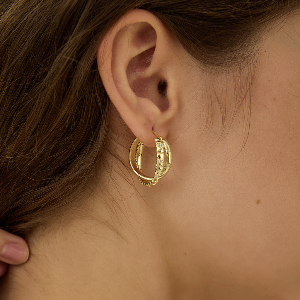 Mix & Match Double-Row Snake Chain Hoop Earrings