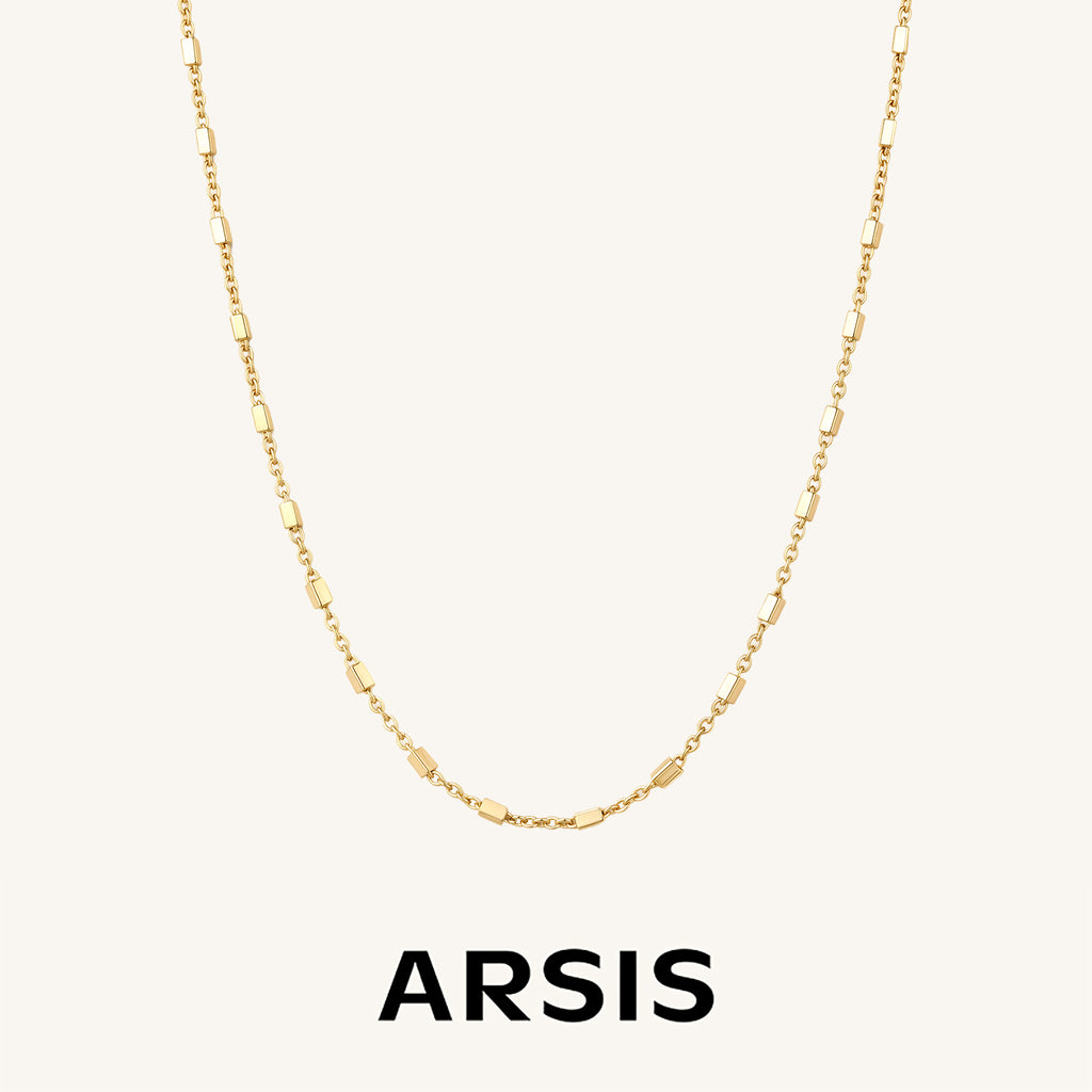 Cube Thin Chain Link Necklace