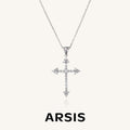 Cross Silver Pendant Necklace with Cubic Zirconia