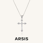 Cross Silver Pendant Necklace with Cubic Zirconia