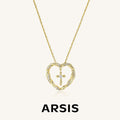 Symbolic Heart Cross Pendant Necklace
