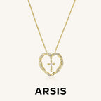 Symbolic Heart Cross Pendant Necklace