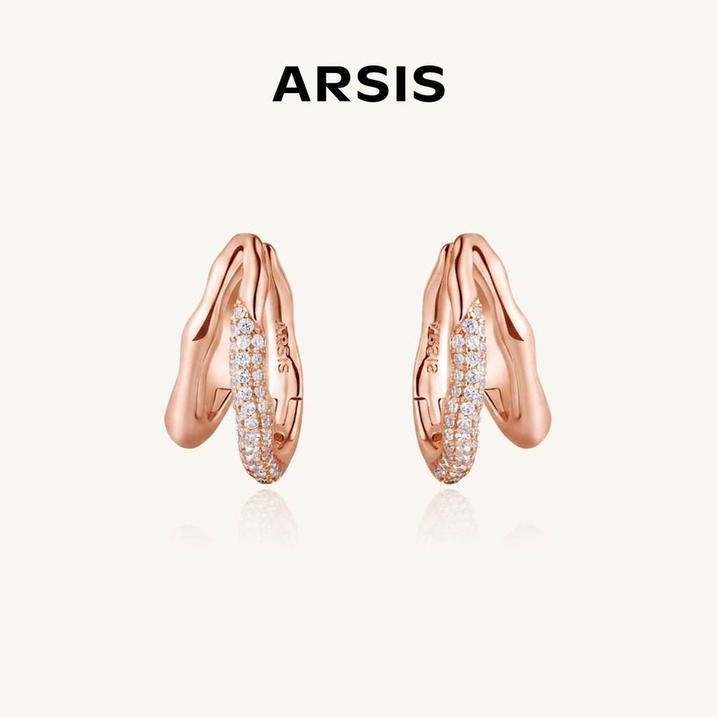 Olivia Double-Row CZ Hoop Earrings