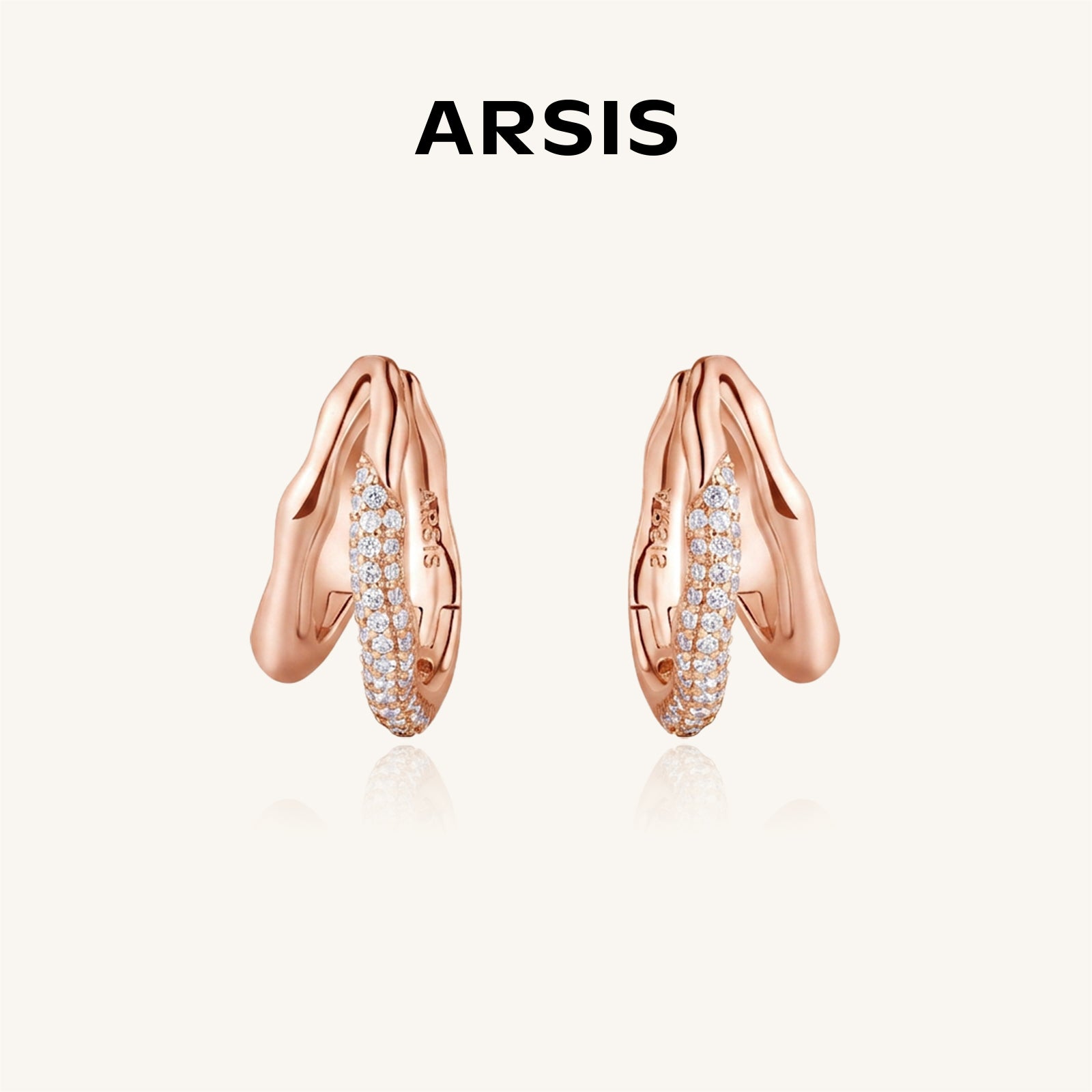 Olivia Double-Row CZ Hoop Earrings