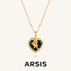Vintage Heart Pendant Necklace with Rose Detail