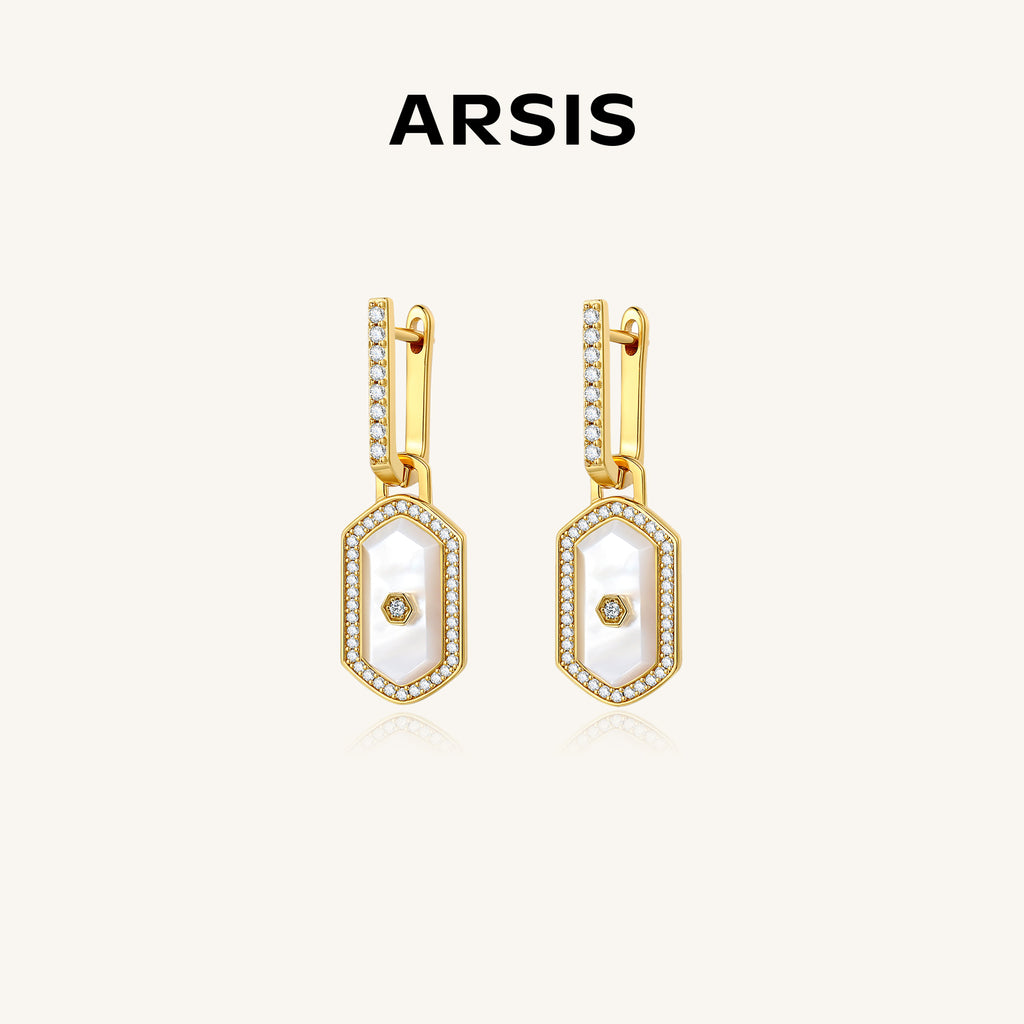 Innocence Age Statement Shield Huggie Earrings
