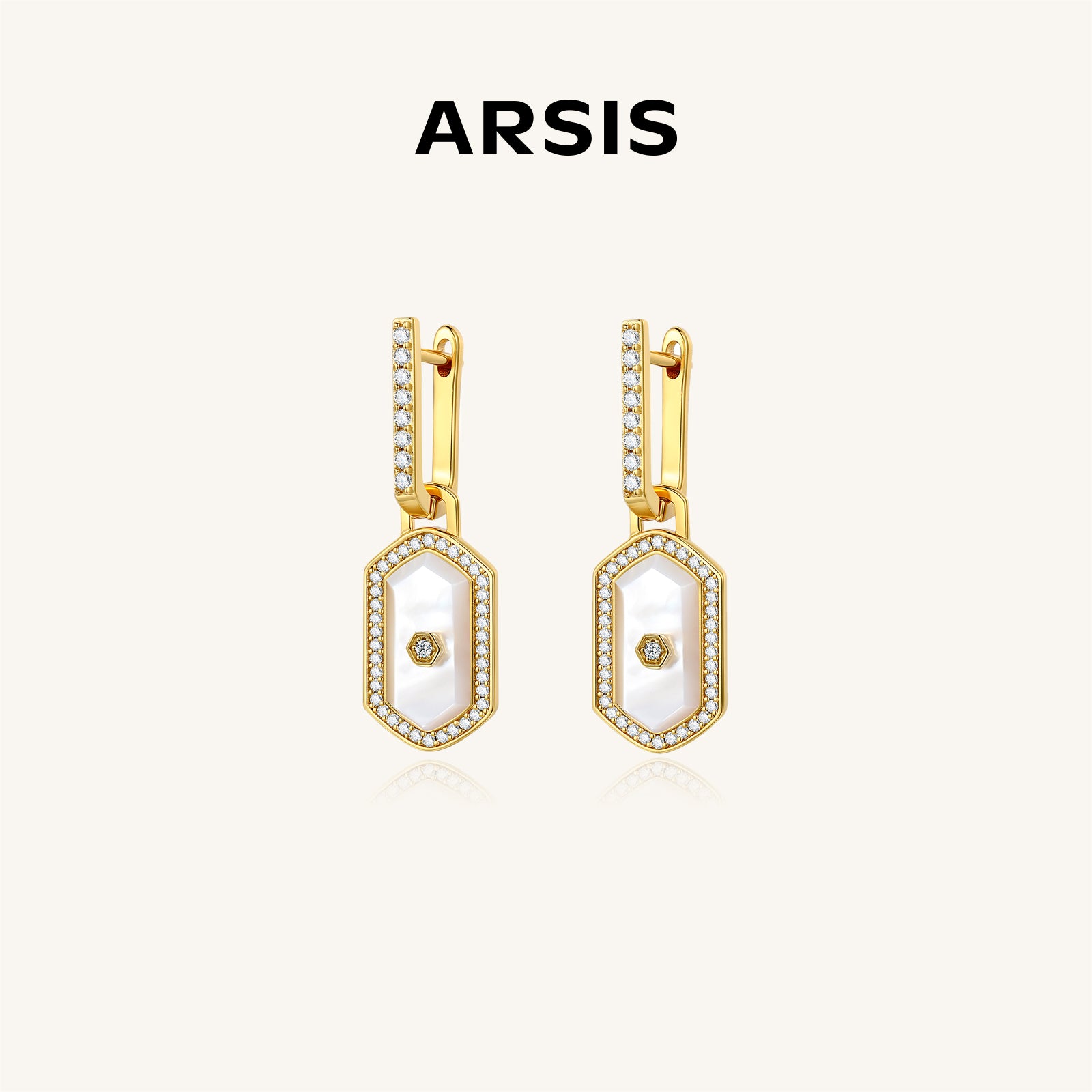 Innocence Age Statement Shield Huggie Earrings