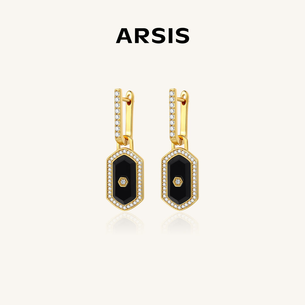 Innocence Age Statement Shield Huggie Earrings