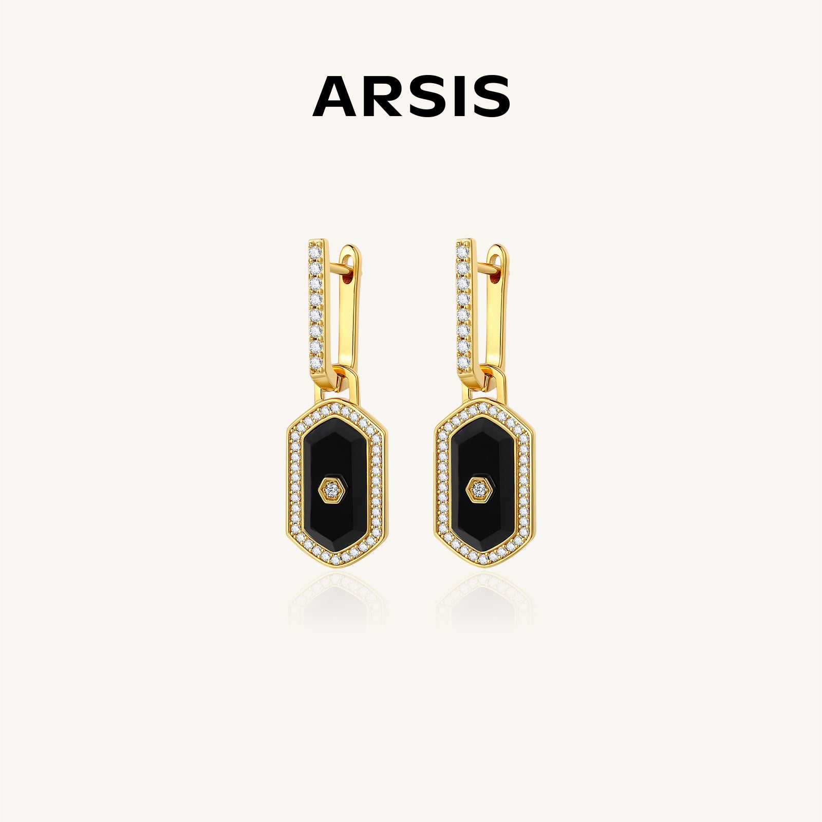 Innocence Age Statement Shield Huggie Earrings