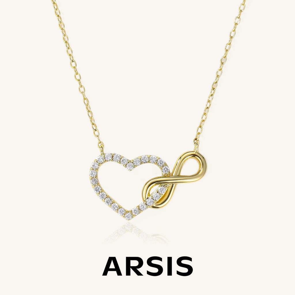 Gold-Tone Bow Heart Necklace