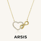 Gold-Tone Bow Heart Necklace