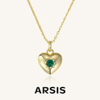 Green Cubic Zirconia Heart Necklace