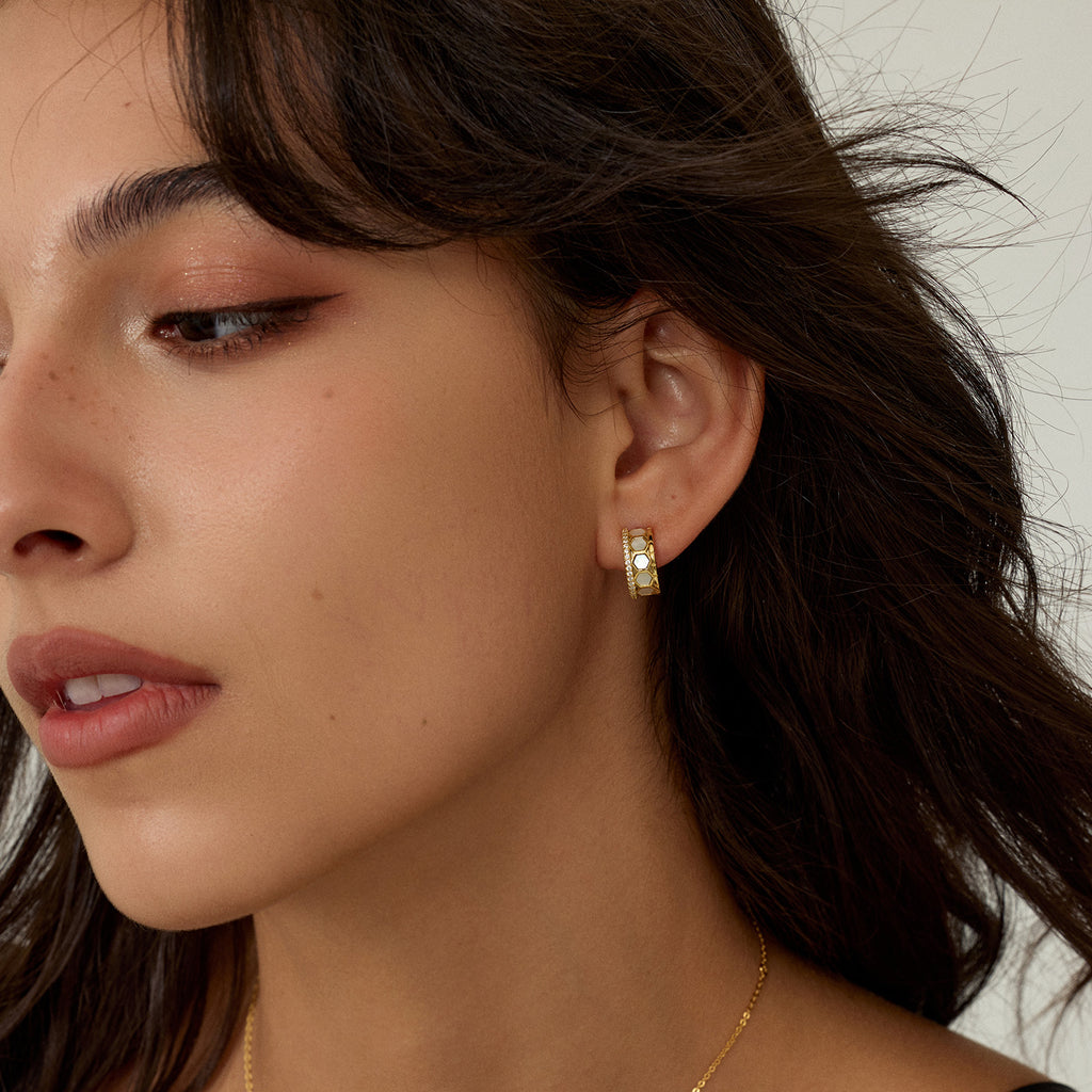 Innocence Age Hexagon Hoop Earrings
