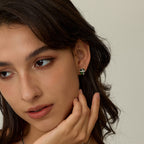 Emerald Green Woven Sugar Cube Studs