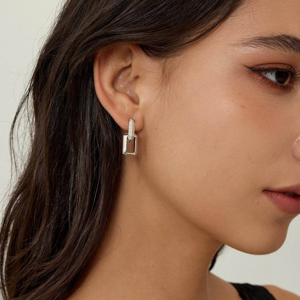 Mix & Match CZ Rectangular Earrings
