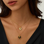Vintage Heart Pendant Necklace with Rose Detail