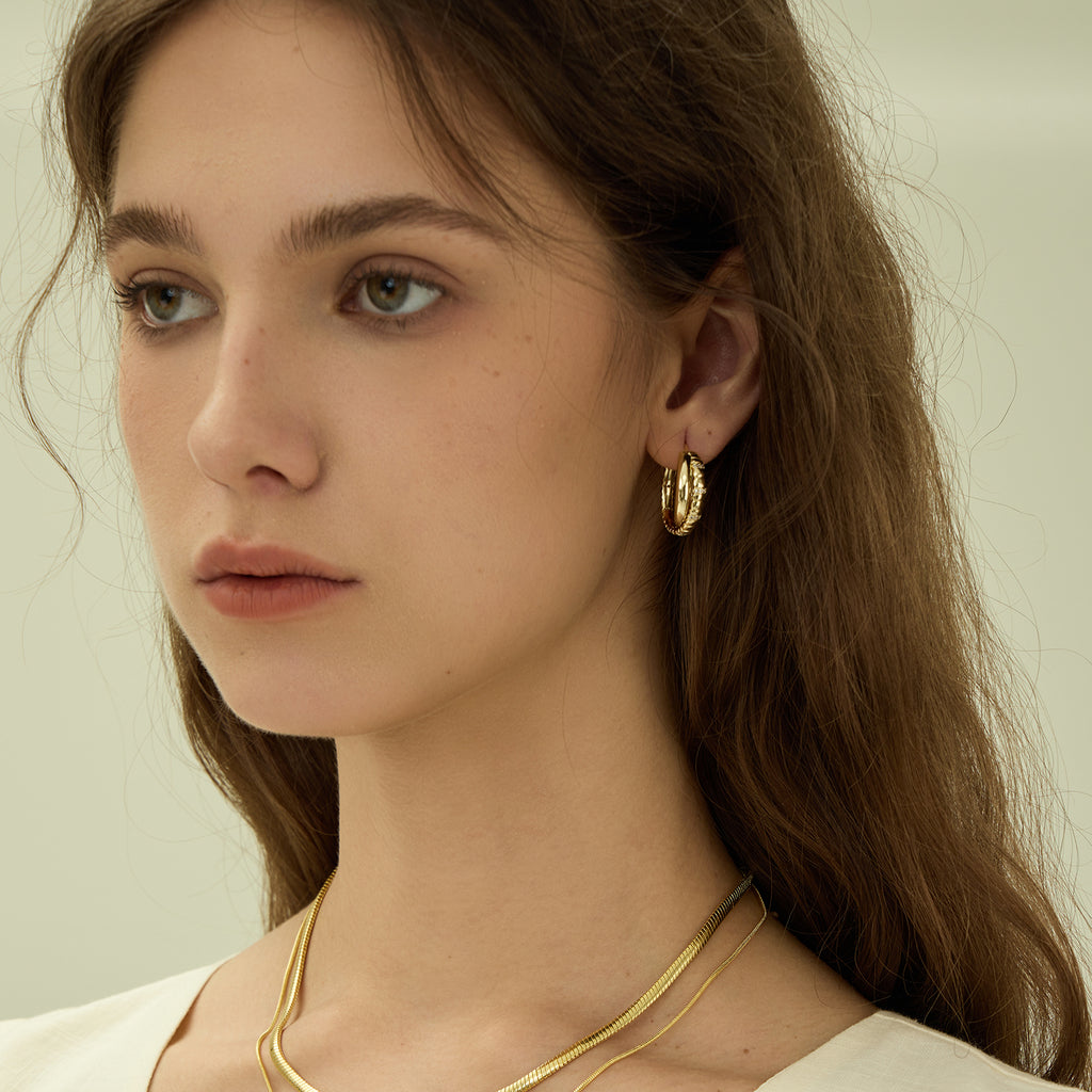 Mix & Match Double-Row Snake Chain Hoop Earrings