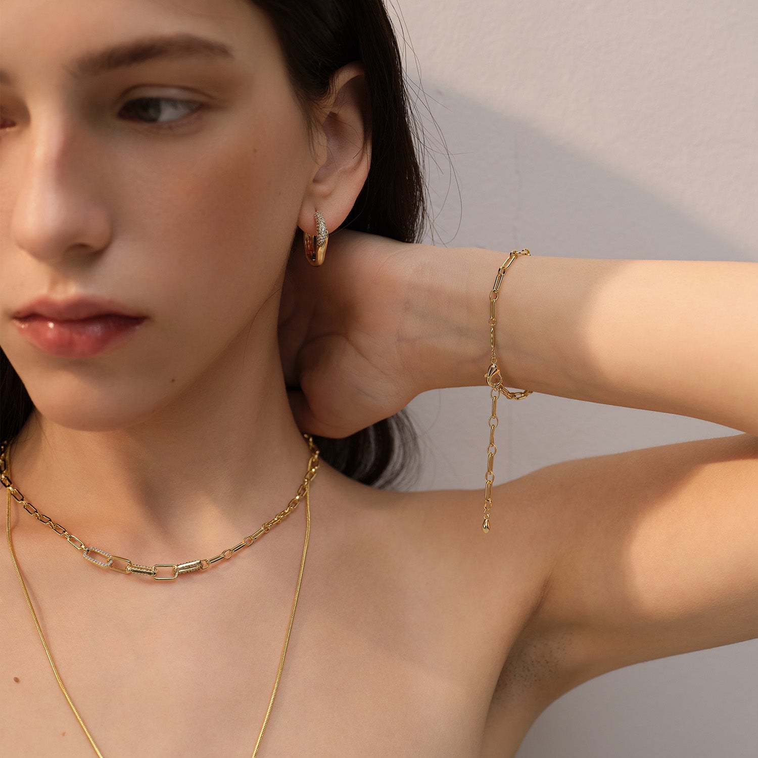 Pavé Paperclip Chain Necklace