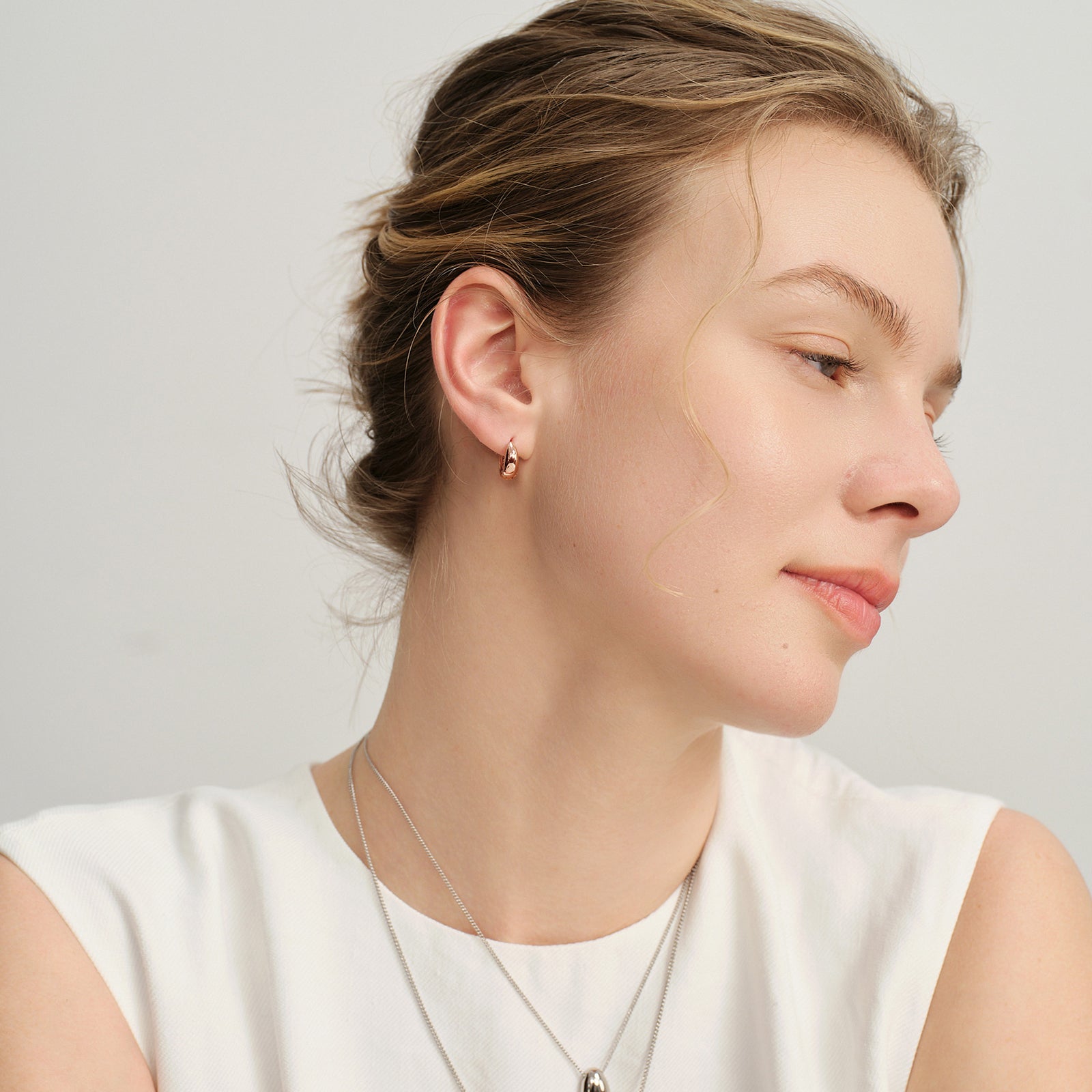 Crafted Bold Teardrop Hoop Earrings