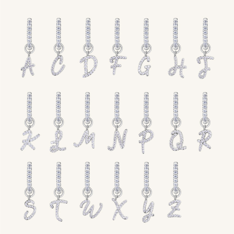 Artistic Initial Earrings with Ear Jackets