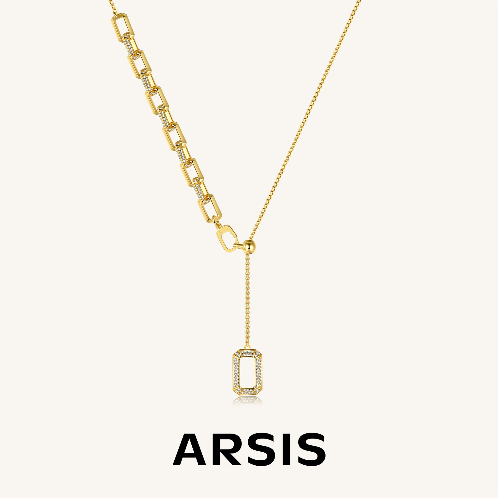 Medium Paperclip Lariat Necklace