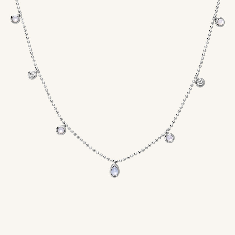 Morning Dew Aquamarine Station Necklace