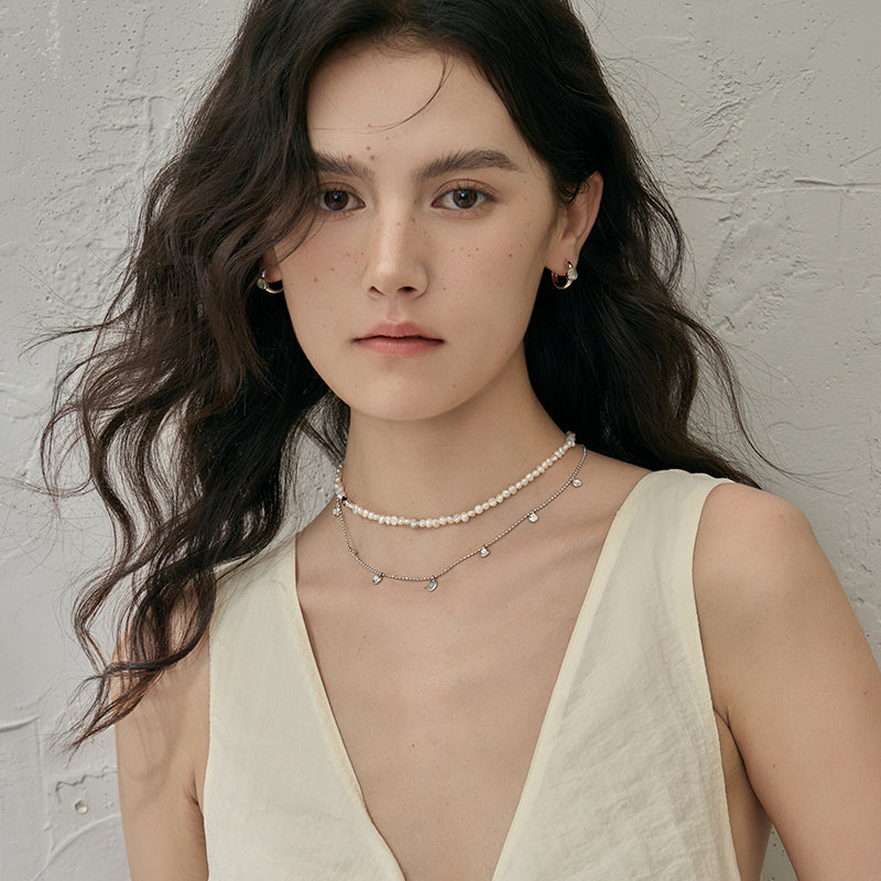 Morning Dew Aquamarine Station Necklace