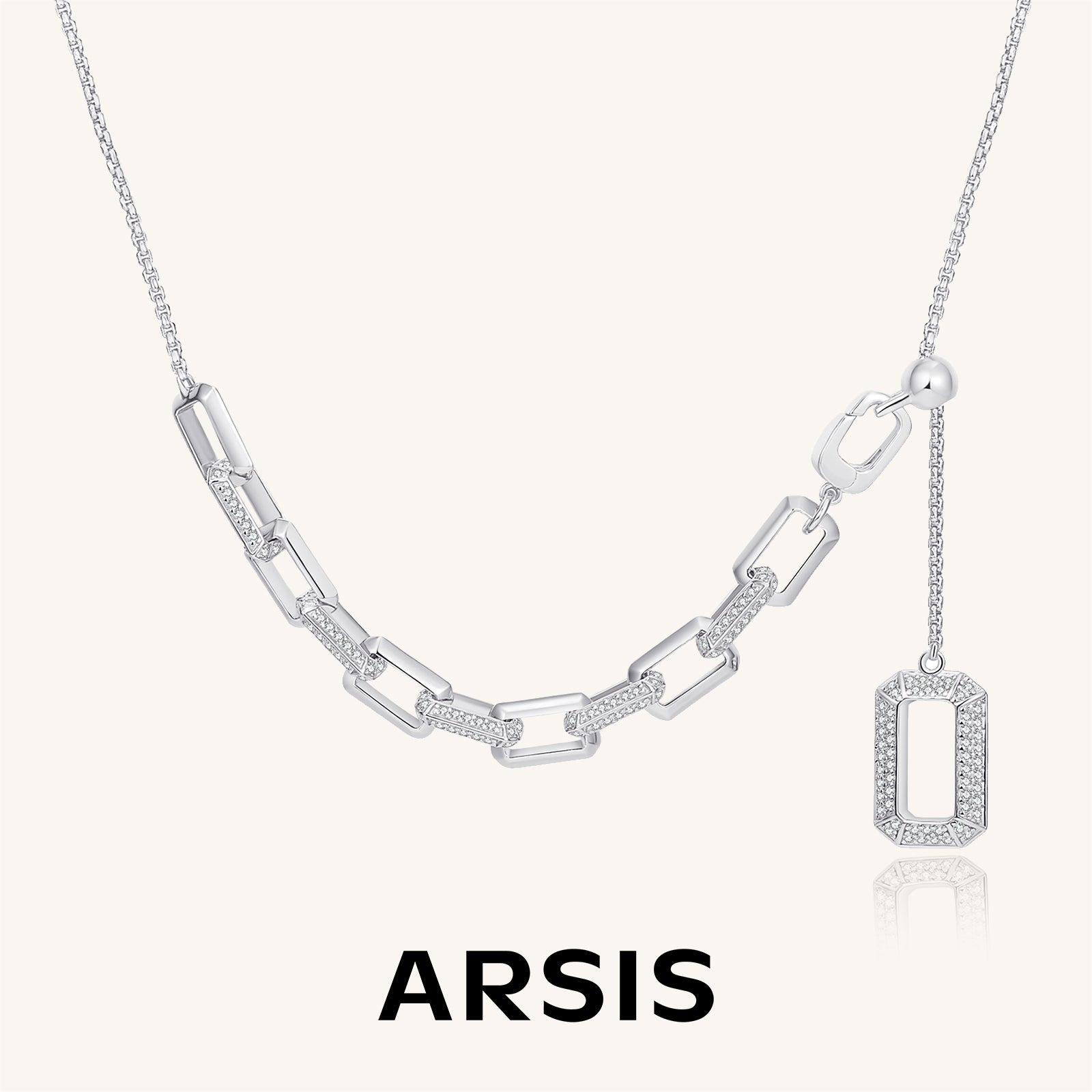 Medium Paperclip Lariat Necklace