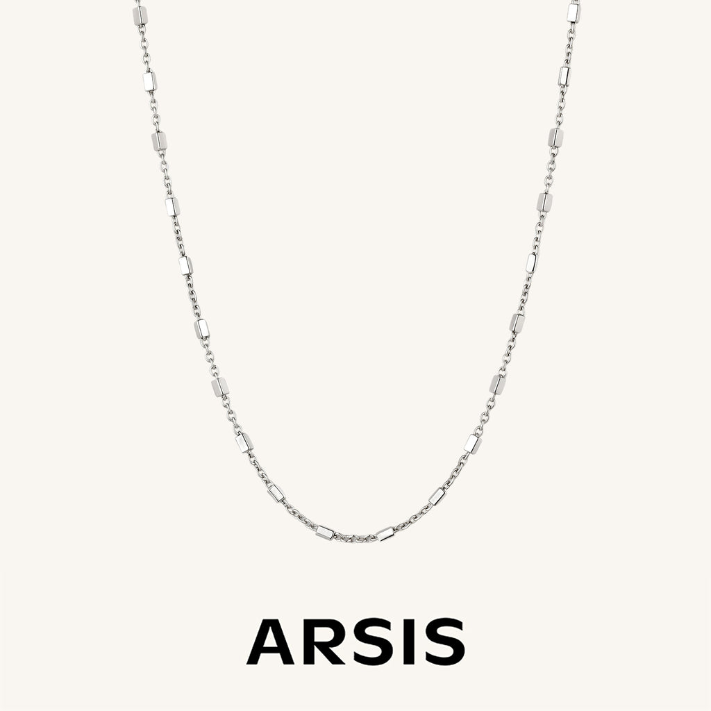Cube Thin Chain Link Necklace