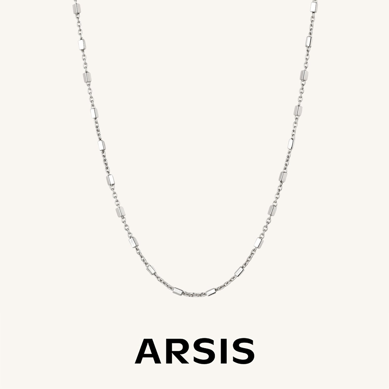 Cube Thin Chain Link Necklace