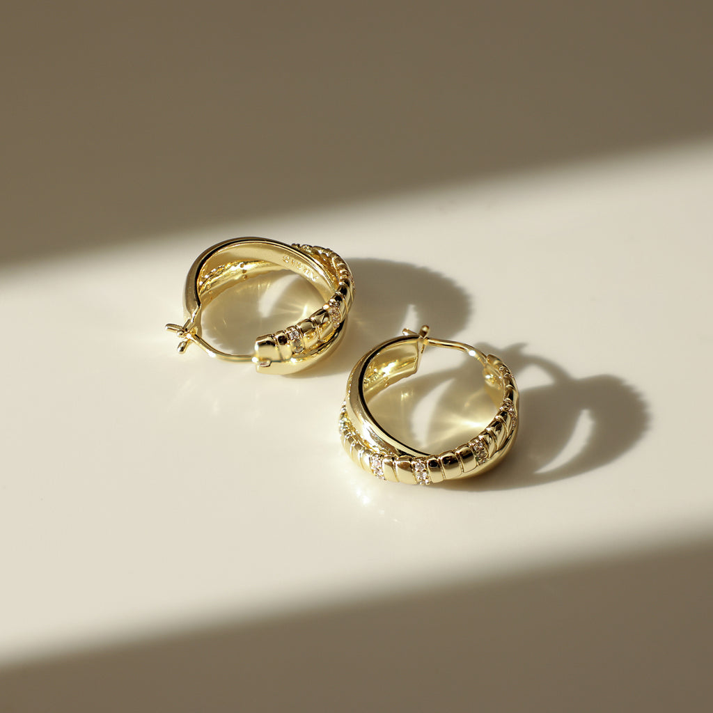 Mix & Match Double-Row Snake Chain Hoop Earrings