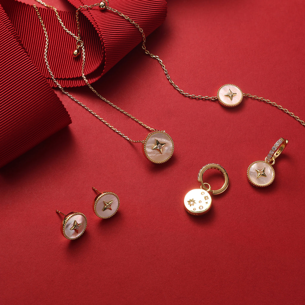 Lucky Star Stud Earrings in Mother of Pearl