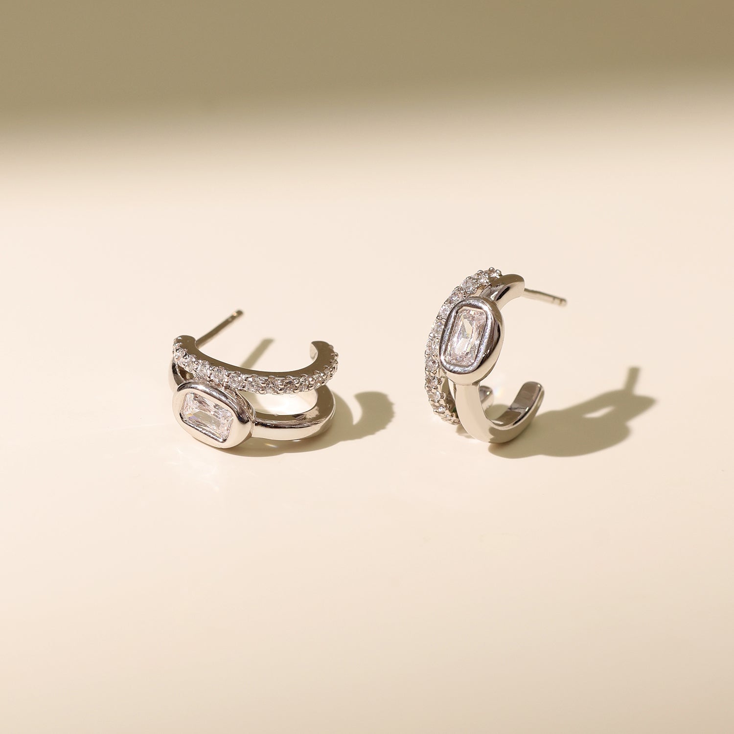 Lucia Sugar Cube Hoop Earrings
