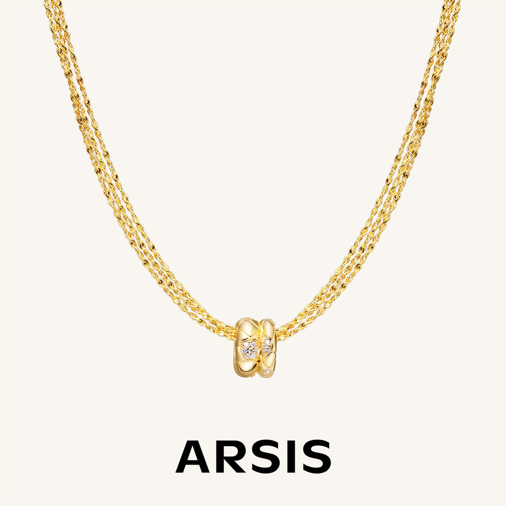 Good Luck Multi Strand Necklace with Charm