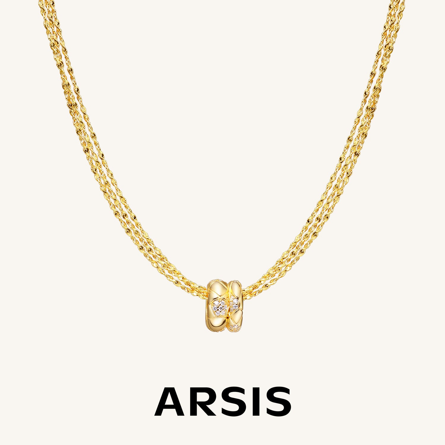 Good Luck Multi Strand Necklace with Charm